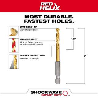 MW SHOCKWAVE 316 in. Titanium Twist Drill Bit 48-89-4609