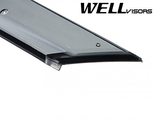 WellVisors Replacement for 2010-Present Lexus GX460 Clip-ON Chrome Trim Smoke Tinted Side Rain Guard Window Visors Deflectors 3-847LX015