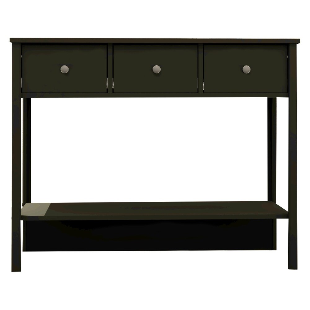 Boahaus Pierrefort Modern Console Table with Drawers  One Shelf  and Metal Knobs.