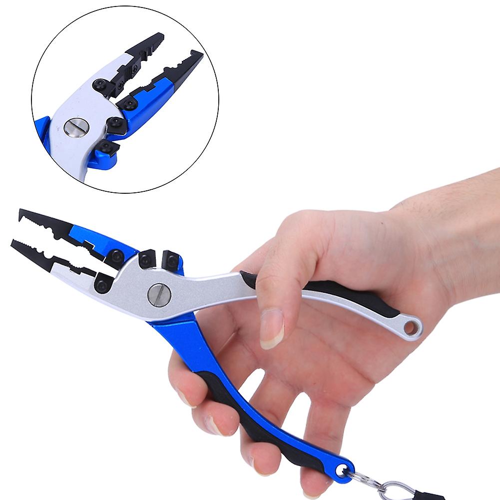 Aluminum Die Casting Fishing Cutting Pliers Non-slip Fishing Clamp Rubber Handle With Storage Bag