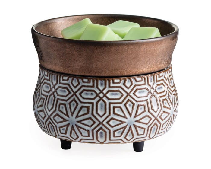 Candle Warmers Etc. Bronze Geometric 2-in-1 Wax Warmer CWDGEO