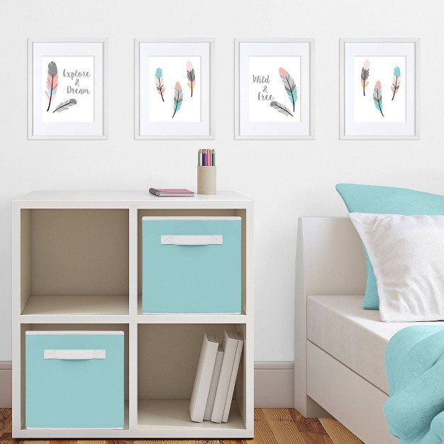 4pc Feather Kids x27 Art Print Set Sweet Jojo Designs