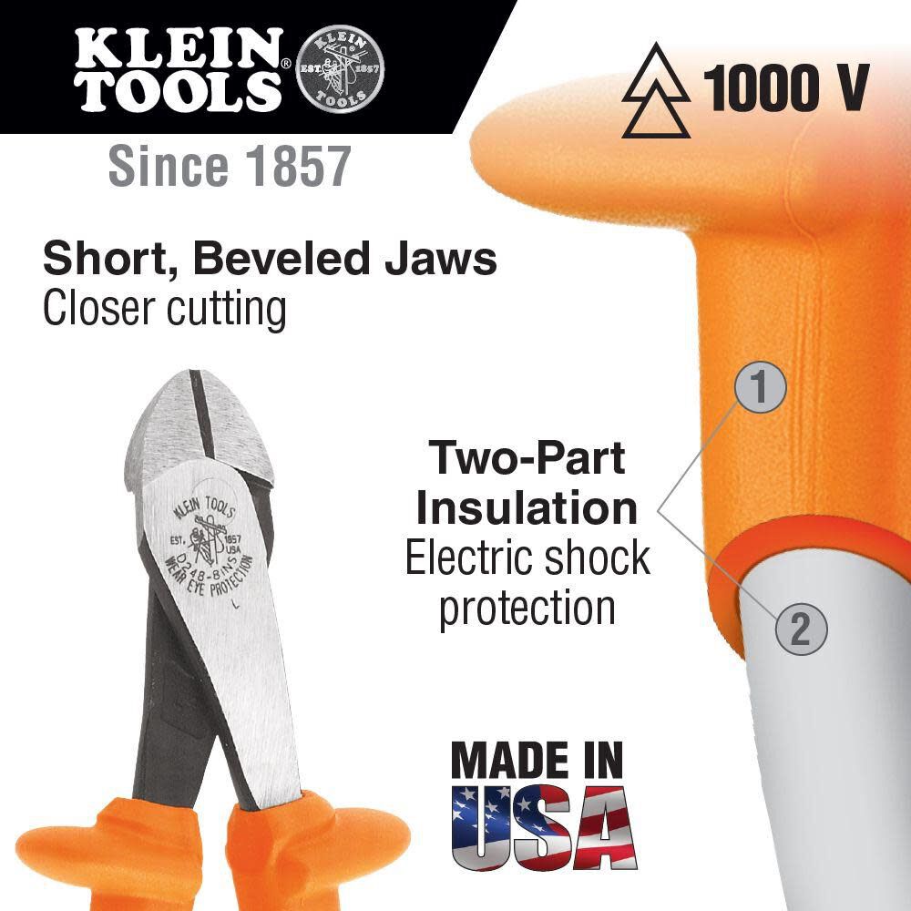 Klein Tools 8-1/4 In. Insulated Diagonal Cutting Pliers D2288INS from Klein Tools