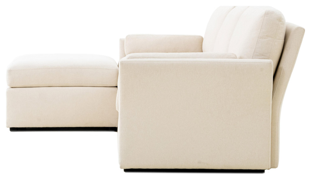 Catarina Cream Chaise Sectional   Cream   Modern   Indoor Chaise Lounge Chairs   by First of a Kind USA Inc  Houzz