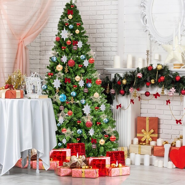 6ft/7.5ft/9ft Artificial Christmas Tree with Solid Metal Stand