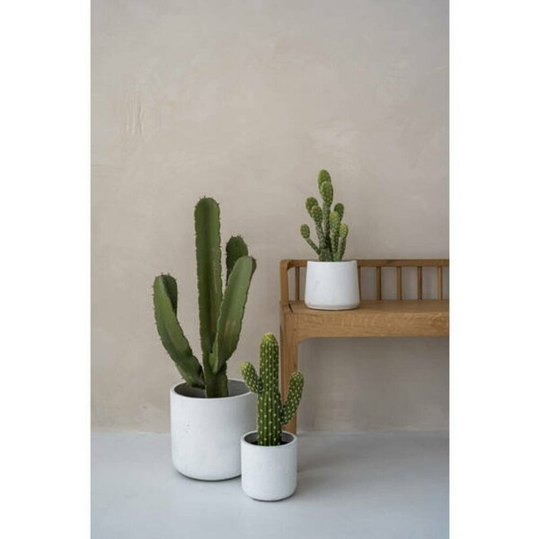 Pottery Pots 21.45H Medium Green Synthetics Indoor Outdoor Cactus Cereus Artificial Plant