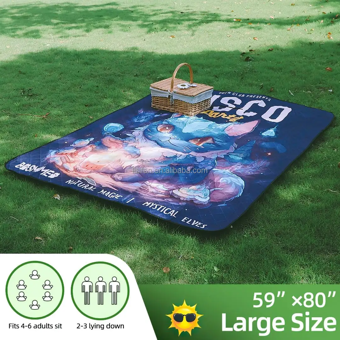 Camping Accessories 2022 Waterproof Picnic Beach Mat Sand proof Beach Blanket Soft Picnic Blanket