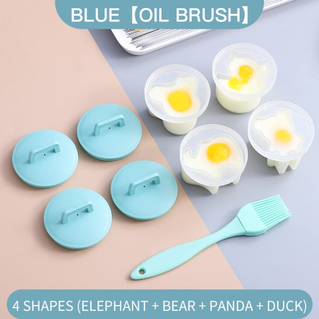 4 Pcs/Set Cute Egg Cooker Tools With Plastic  Brush