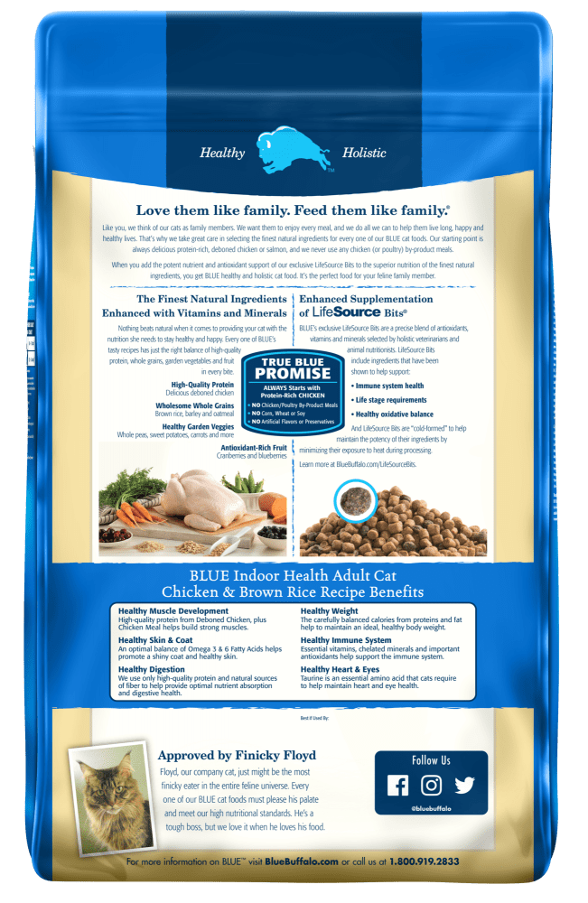 Blue Buffalo Indoor Health Natural Chicken and Brown Rice Adult Dry Cat