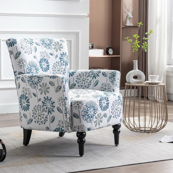 Armchair Accent Sofa with Linen Surface  Leisure C...