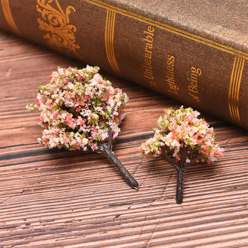 MageCrux Mini Peach Blossom Trees Micro Landscape Dollhouse Garden Decoration Accessory