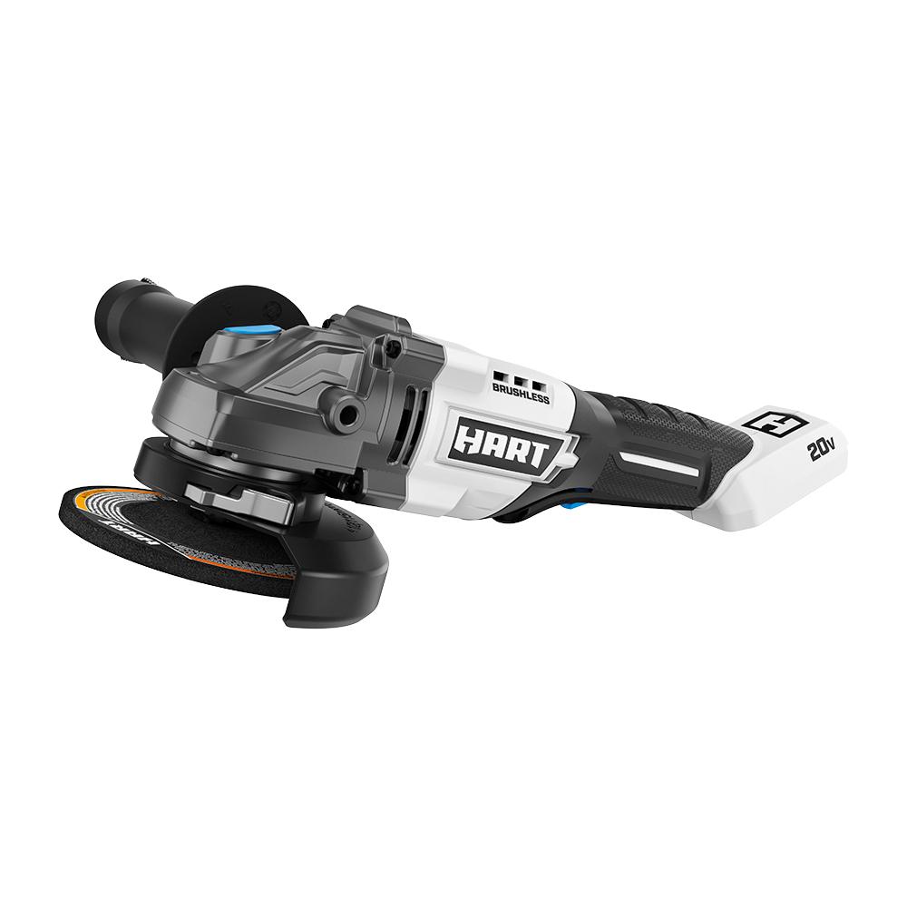 HART 20-Volt Brushless 4-1/2-Inch Angle Grinder/Cutoff Tool (Battery Not Included)