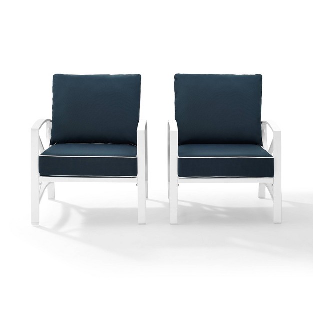 Kaplan 2pc Outdoor Accent Chairs Navy white Crosley