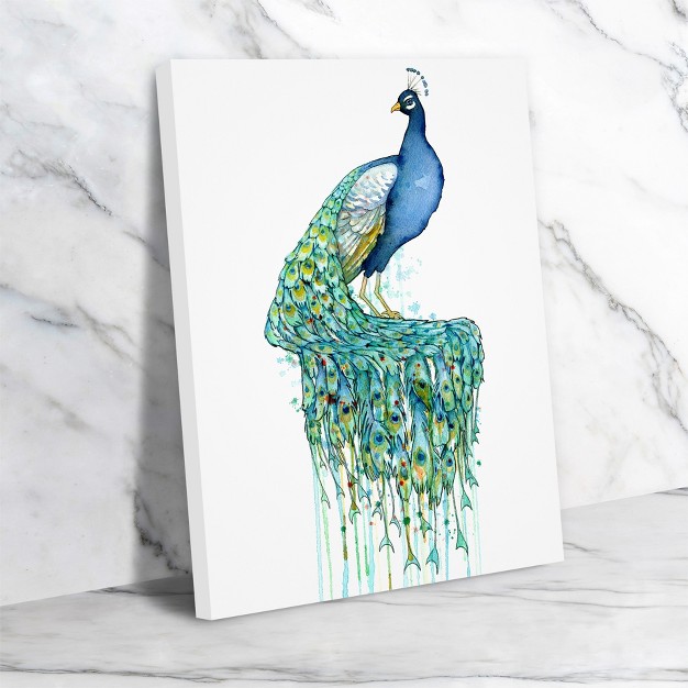 Americanflat Animal Minimalist Peacock By Sam Nagel Wrapped Canvas