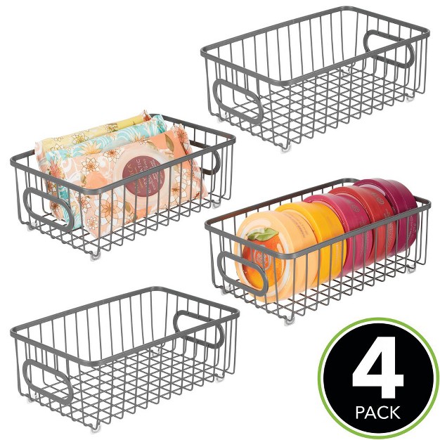 Mdesign Metal Bathroom Storage Organizer Basket 4 Pack