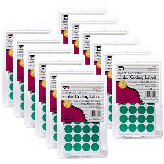 Charles Leonard CHL45125 12 Color Coding Labels Gr...