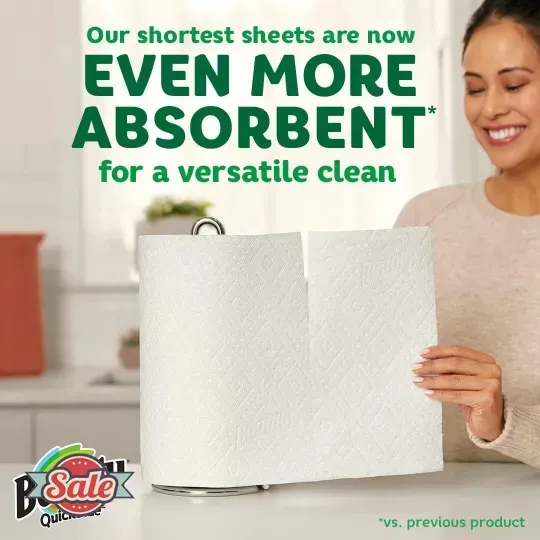 Quick Size Paper Towels, White, 8 Family Rolls = 20 Regular Rolls