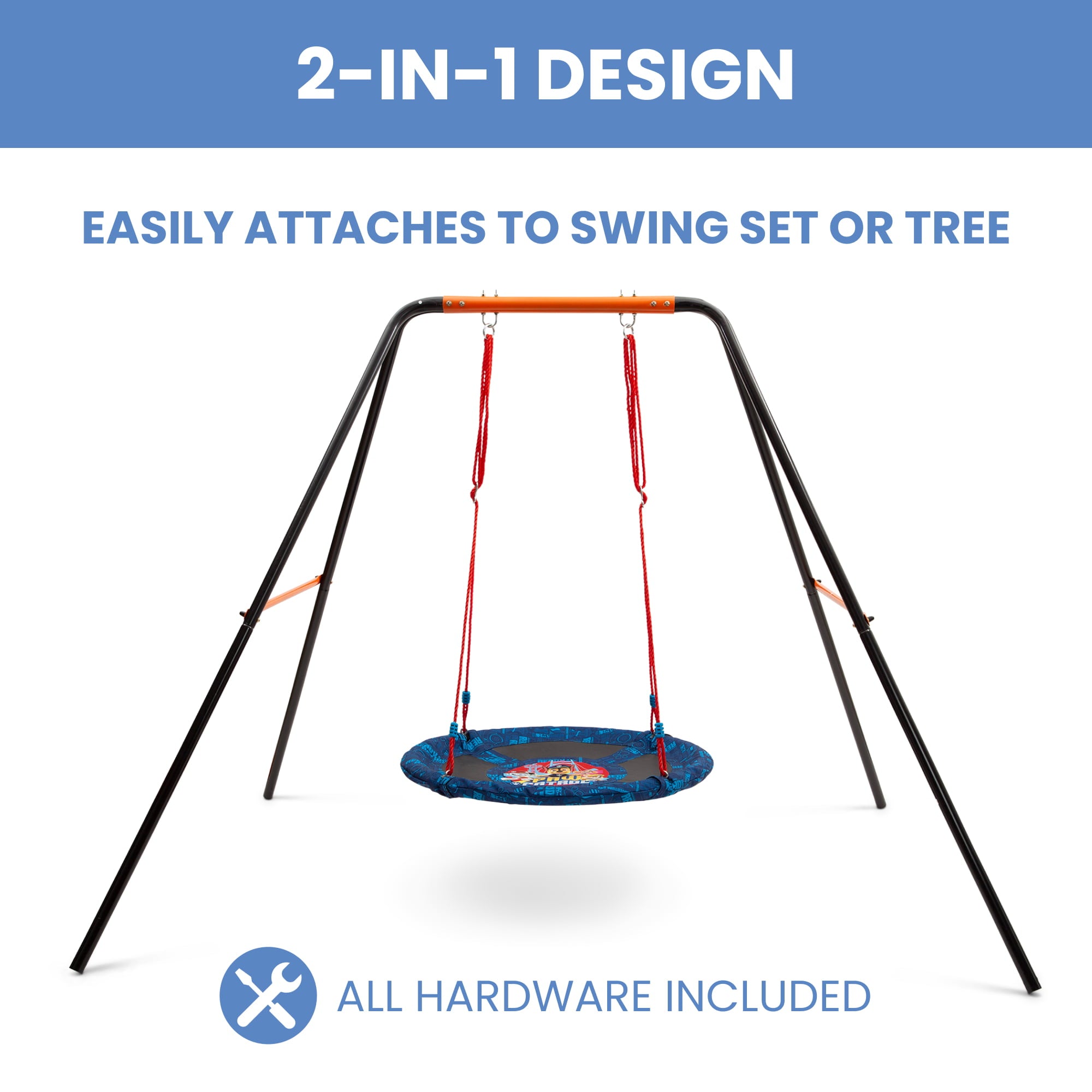 PAW Patrol 40-inch Saucer Swing – Includes Hardware for Swing Set or Tree Attachment