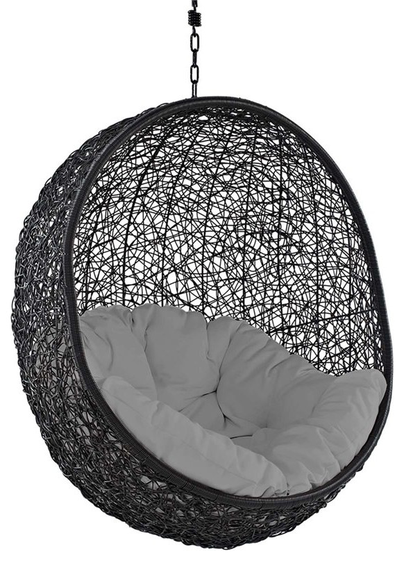 Afuera Living Patio Swing Chair in Gray   Hammocks And Swing Chairs   by Homesquare  Houzz