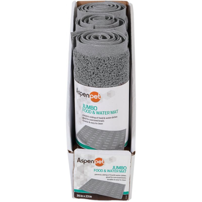 Aspen Pet Jumbo Pet Feeding Mat Gray