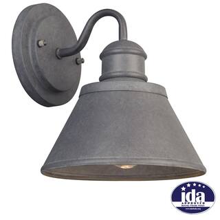 Hampton Bay 1-Light Zinc Outdoor Wall Barn Light Sconce Lantern HSP1691A