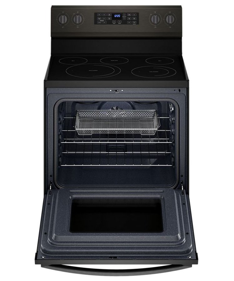 Whirlpool 5.3 Cu. Ft. Fingerprint Resistant Black Stainless Electric 5-In-1 Air Fry Oven