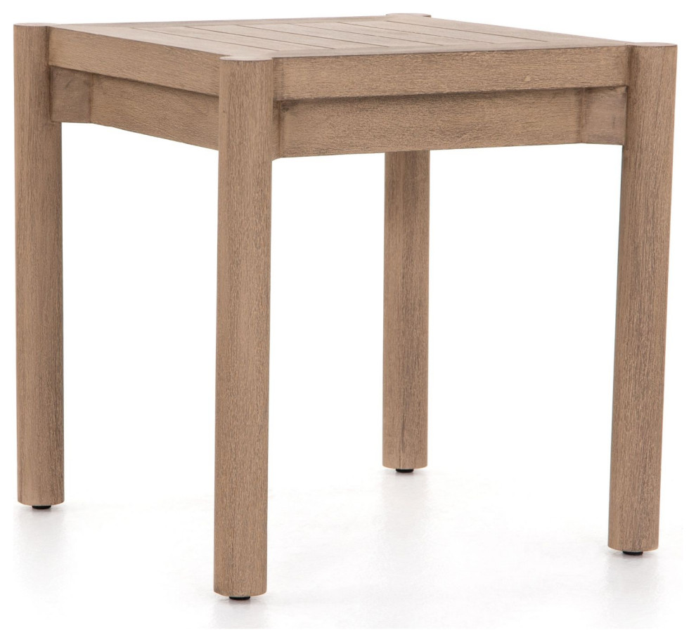 Nelson Washed Brown Outdoor End Table   Transitional   Outdoor Side Tables   by Zin Home  Houzz