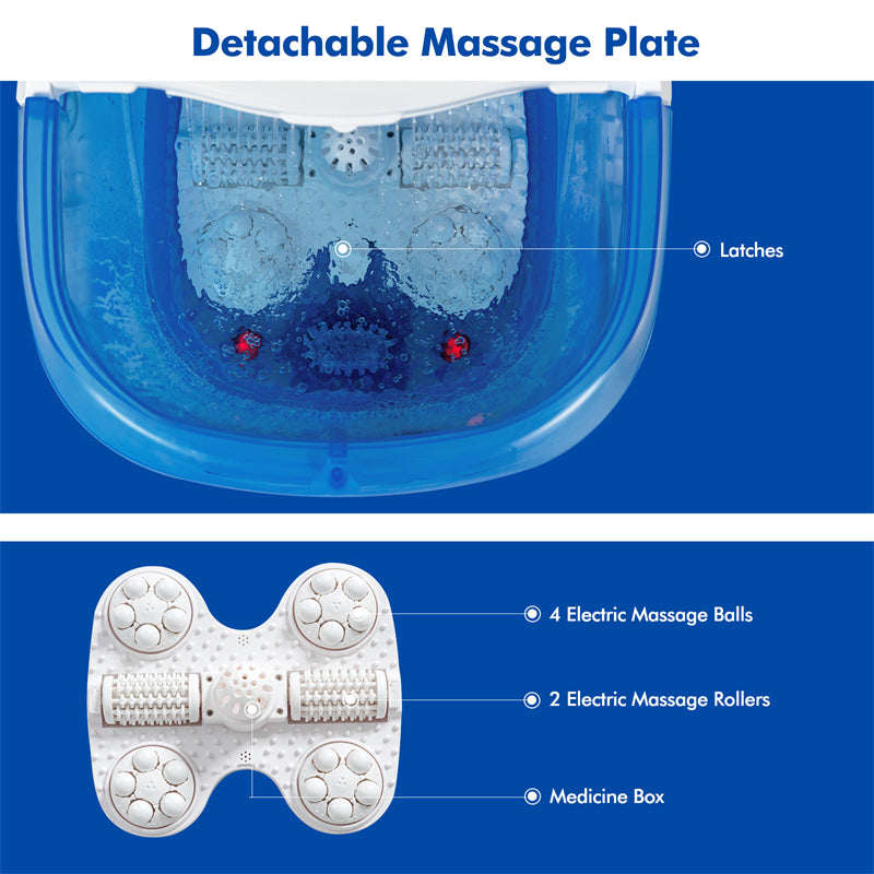 Portable Foot Spa Bath Motorized Massager with Heat Function Water Shower Shiatsu Massage Balls Time & Temper Control