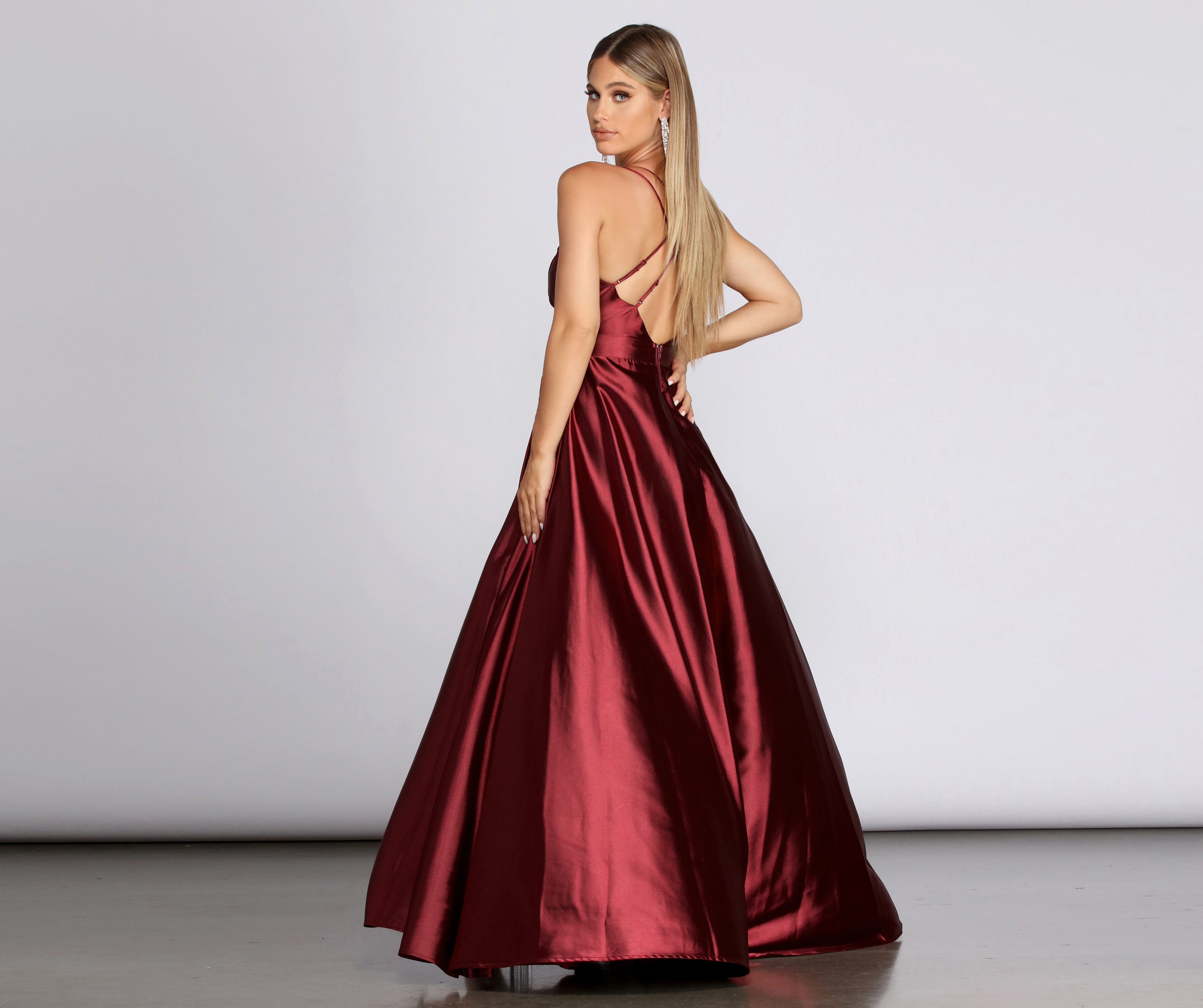 Priscilla Satin Evening Gown