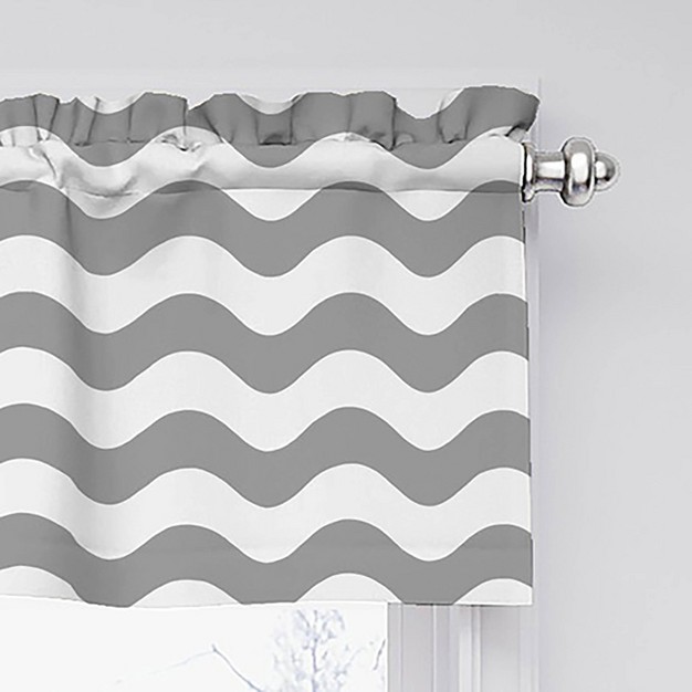 Wavy Chevron Room Darkening Kids x27 Window Valance Gray Eclipse My Scene