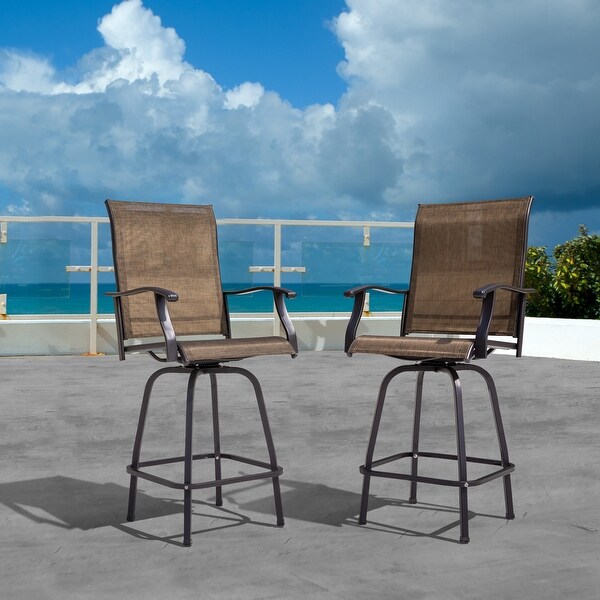 Outdoor 3Piece Patio Swivel Bar Stool Set