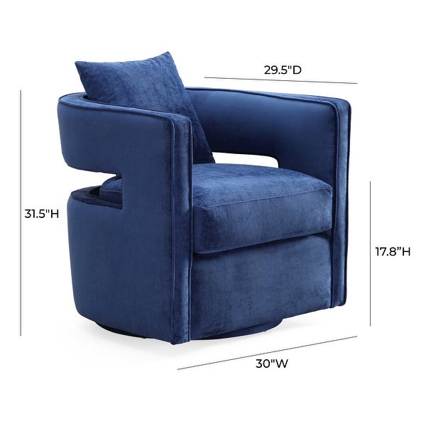 Kennedy Modern Accent Velvet Swivel Chair