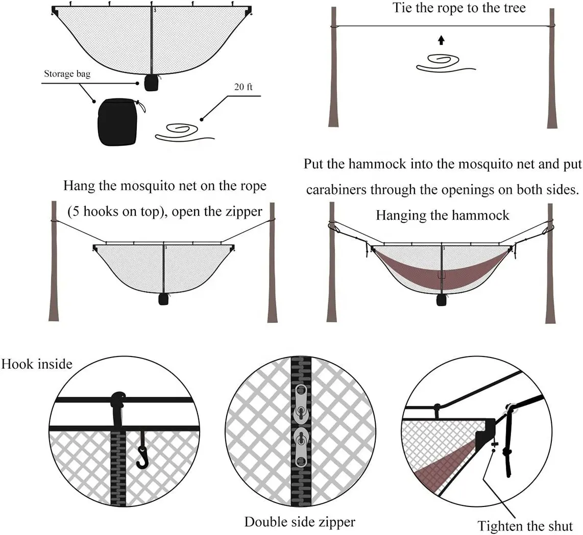 Outdoor Custom Nylon Double Camping Hammock Tree Hammock Portable Parachute Hammocks