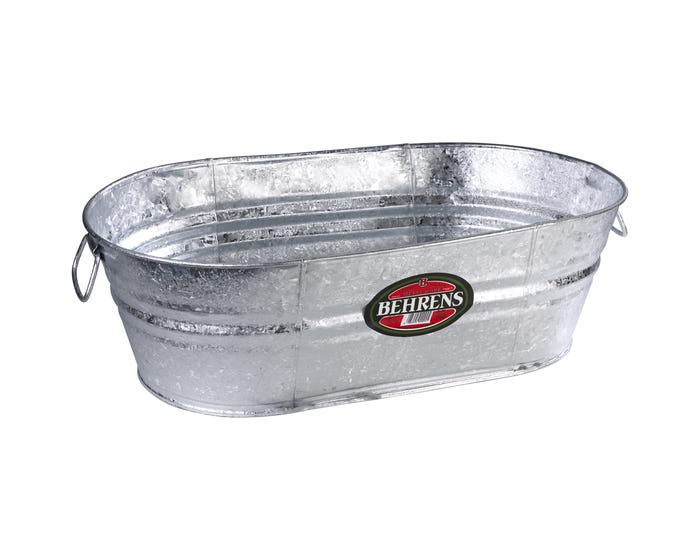 Behrens Hot Dipped Steel Oval Tub  Planter， 5.5 Gallon - 0-OV