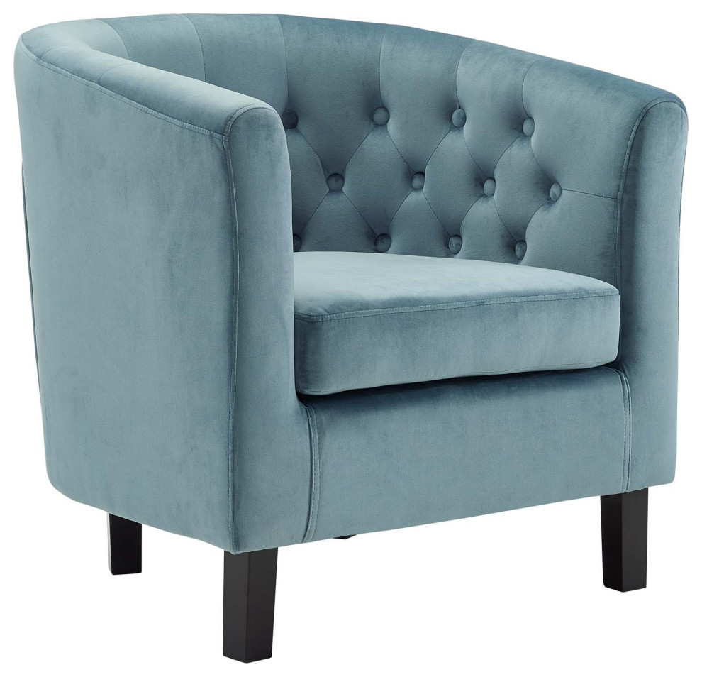 Zoey Sea Blue Performance Velvet Armchair   Contemporary   Armchairs And Accent Chairs   by Virgil Stanis Design  Houzz