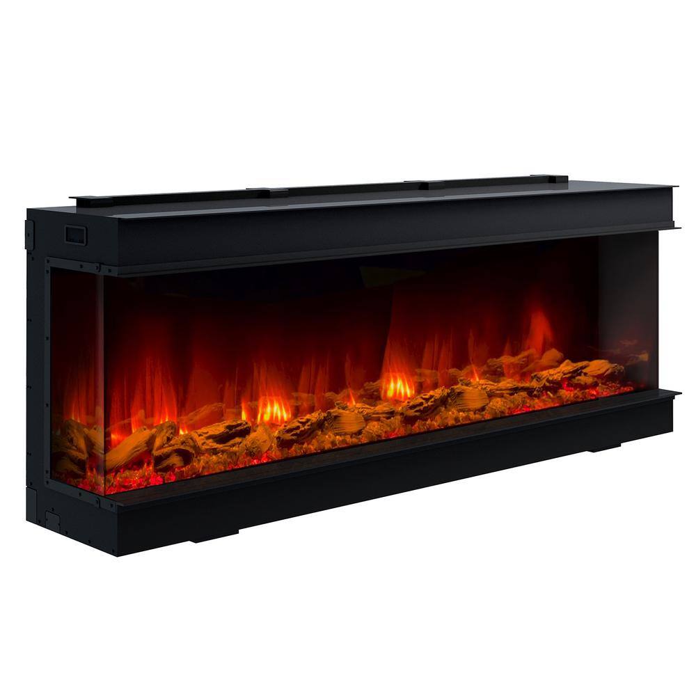 Dynasty Fireplaces Melody Series 63 in. Multi-Sided Smart LED Electric Fireplace in Black DY-BTS60