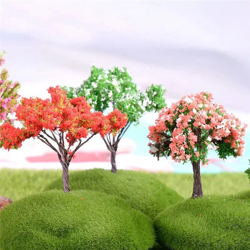 4 Pcs/Set Mini Tree Fairy Miniatures Garden Micro Landscape Resin Crafts Bonsai Figurine Garden Terrarium Accessories supply