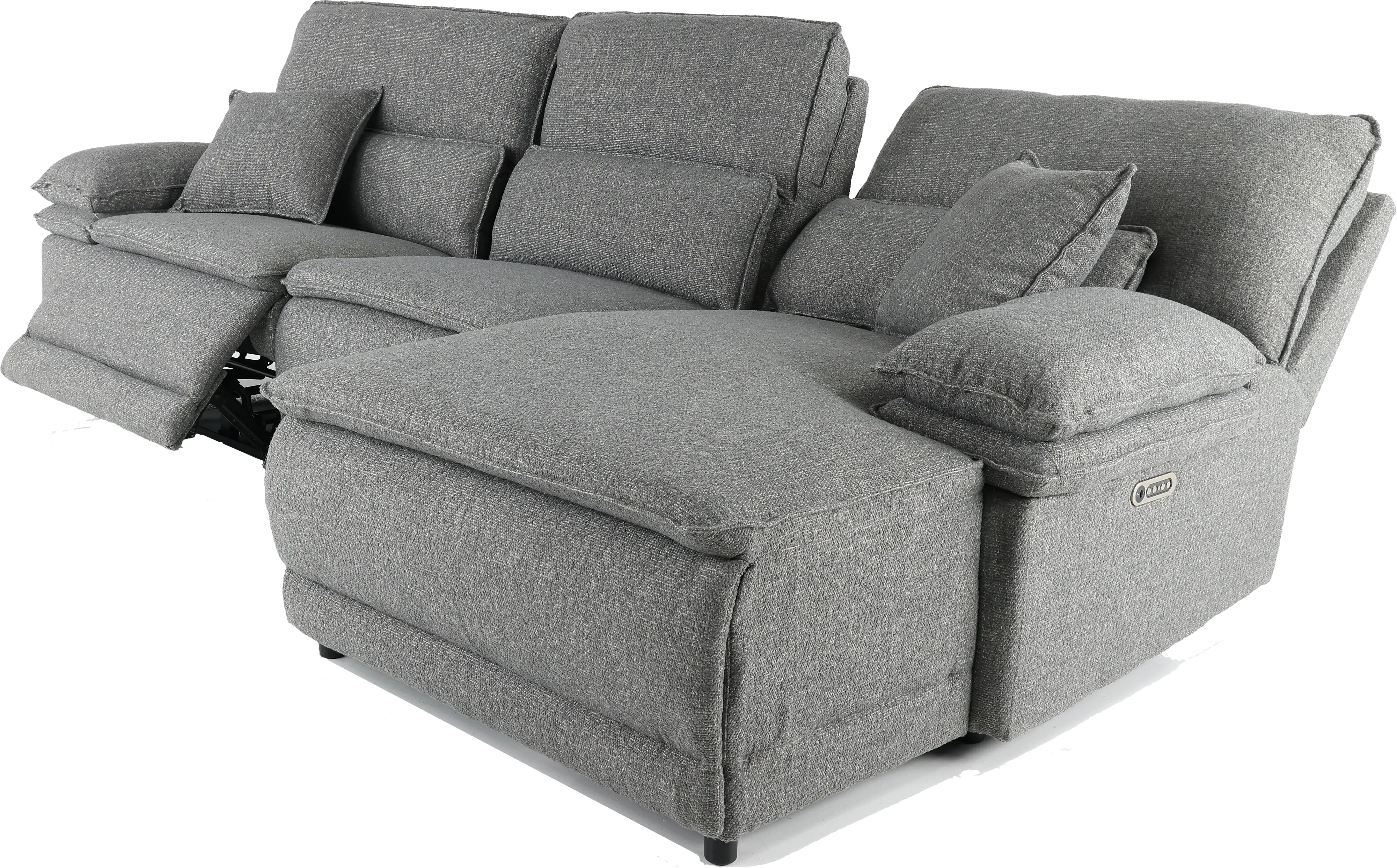 Merino Charcoal Gray 3-Piece Right Chaise Power Reclining Sofa