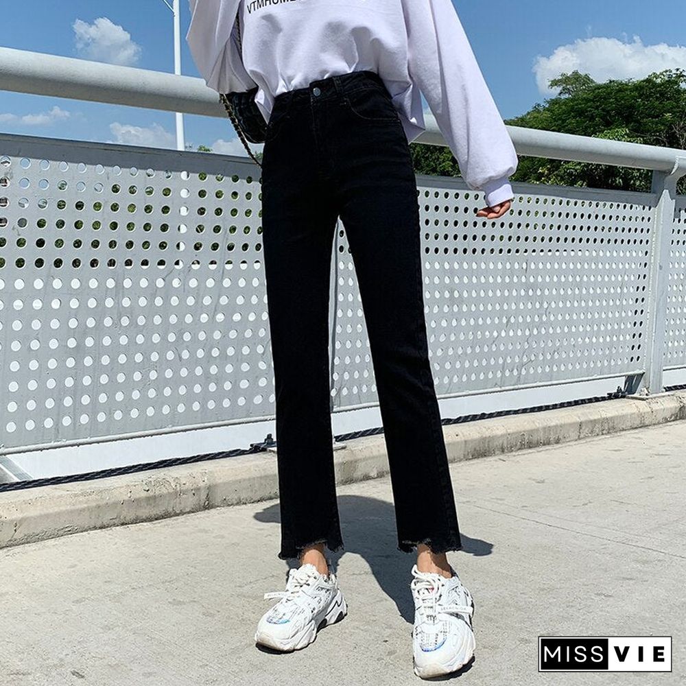 Woman Skinny Jeans High Waist Clothes Blue Denim Clothing Streetwear Vintage Quality Sretch Fashion Harajuku