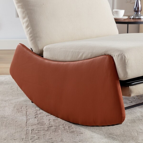 Modern Upholstered Comfy Rocker Nursery Chair with Footrest