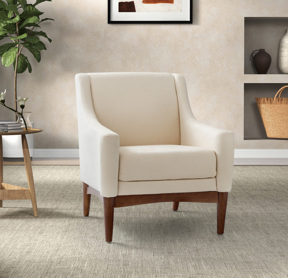 34.2 quotComfy Living Room Armchair With Sloped Arms   Midcentury   Armchairs And Accent Chairs   by Karat Home  Houzz