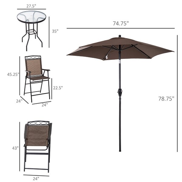 Outdoor Dining Table With Adjustable Table Umbrella，Outdoor Ready Set，Patio Dining Set