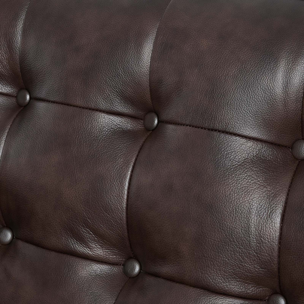 Exalt Tufted Vegan Leather Sofa   Midcentury   Sofas   by Modway  Houzz