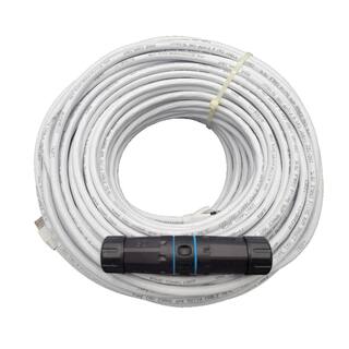 Micro Connectors Inc 200 ft. CAT6 Outdoor-Rated Shielded Ethernet Cable Kit with Waterproof Coupler in White E08-200WOU-KT