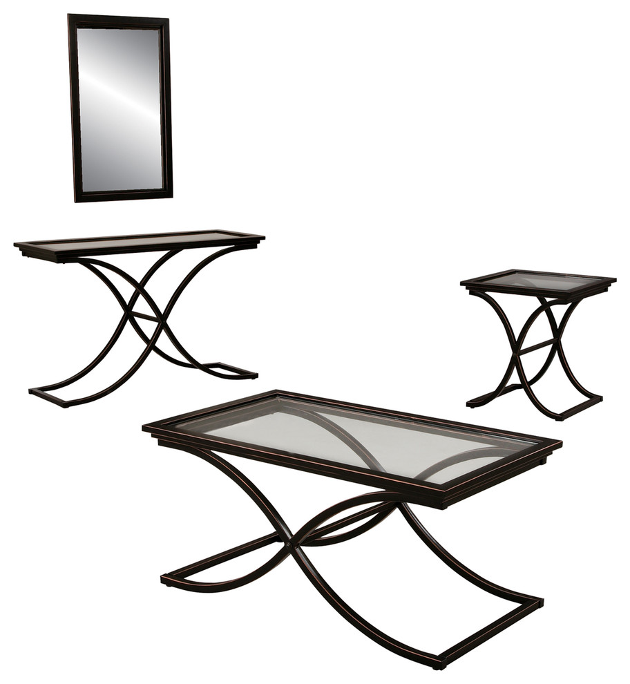 Serafine Cocktail Table Black   Transitional   Coffee Tables   by Shop Chimney  Houzz