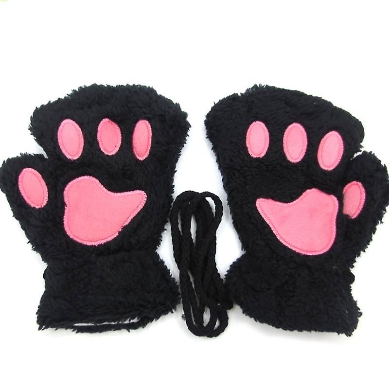 Women Winter Warm Half Finger Gloves