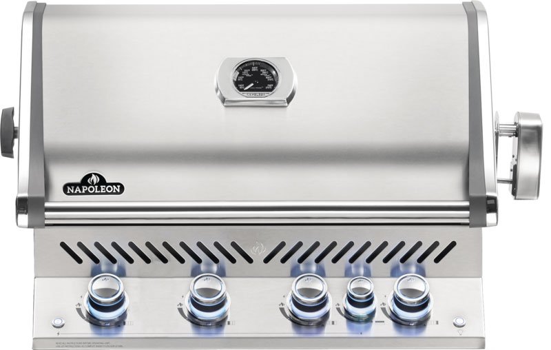 Napoleon Prestige Pro 500 RB Stainless Steel Built-In Natural Gas Grill With Infrared Rear Burner