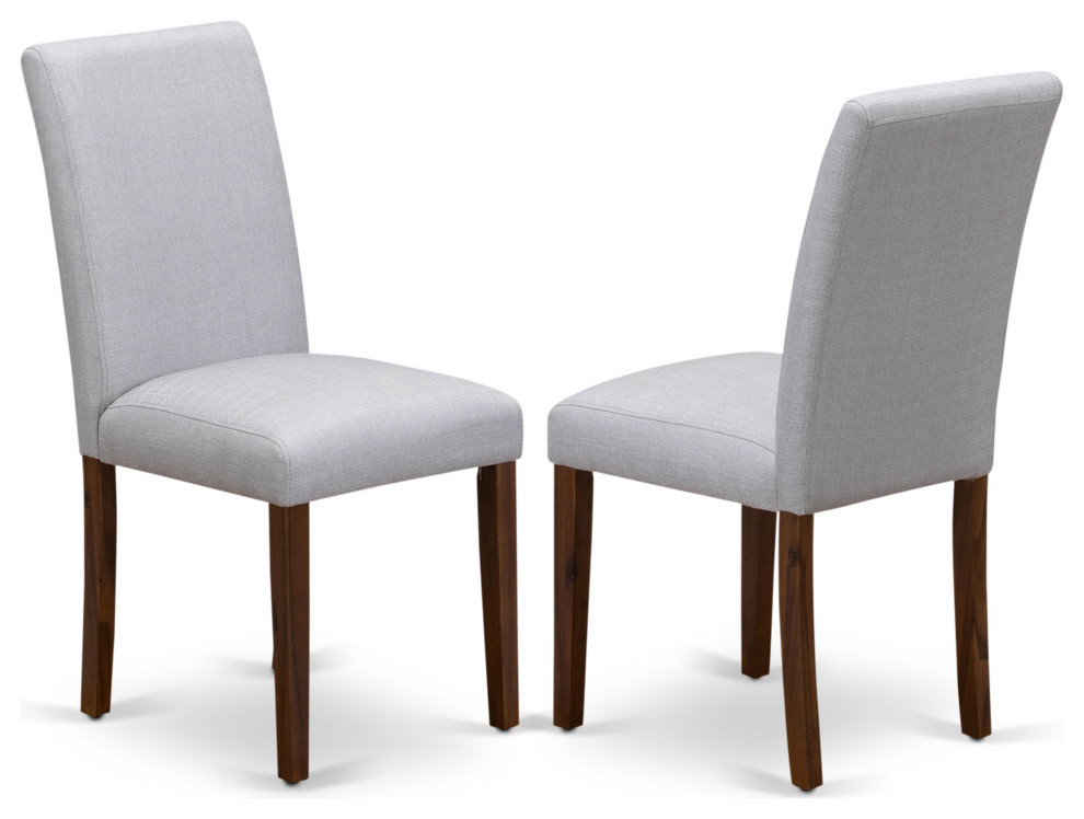 Set of 2  Parson Chairs  Upholstered Dining Chairs  Wooden Structure  Black Seat   Transitional   Dining Chairs   by Kolibri Decor  Houzz