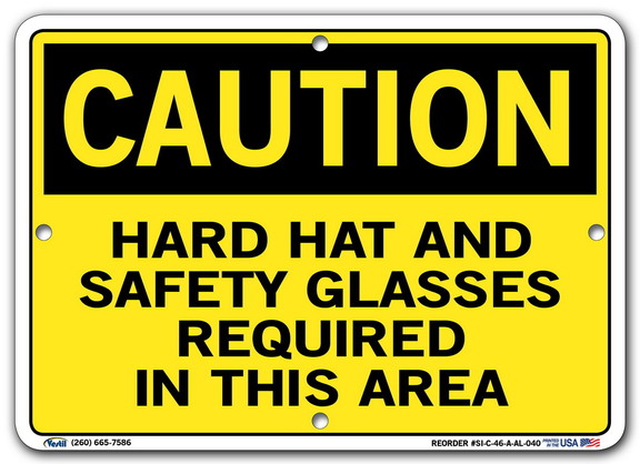 Vestil  SI C 46 A AL 040 sign caution 46 10.5x7.5 ...