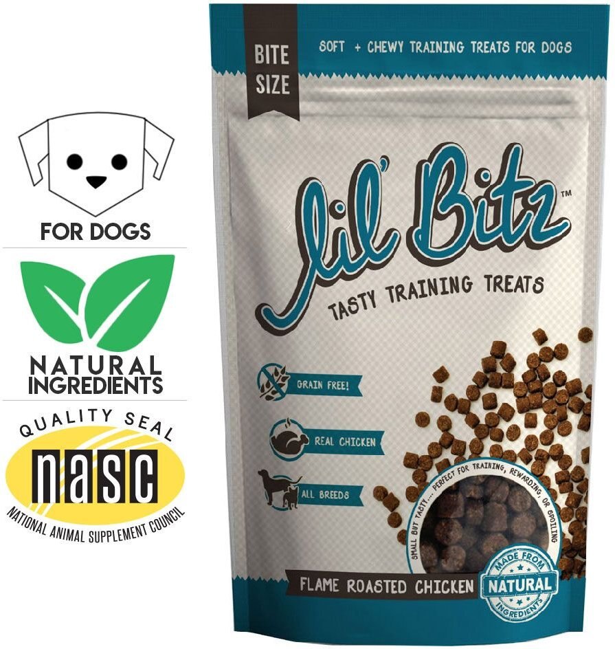 Lil' Bitz Flame Roasted Chicken Grain-Free Training Dog Treats